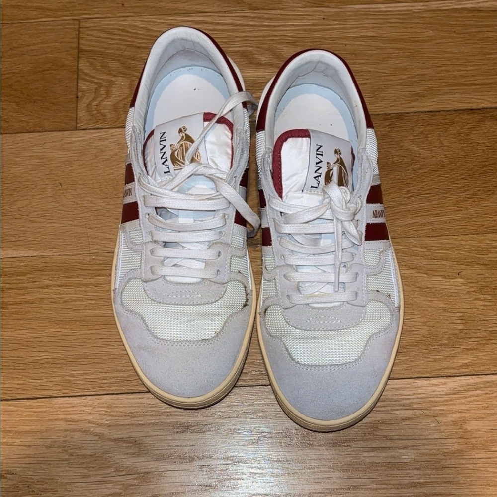 Lanvin White and Red Sneakers